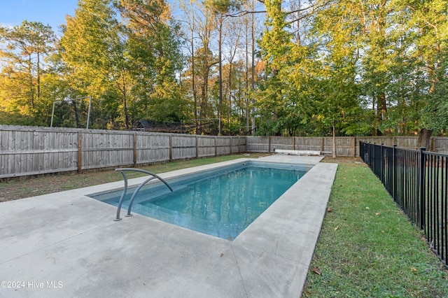 view of swimming pool featuring a patio