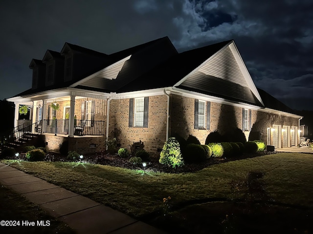 view of property exterior at twilight