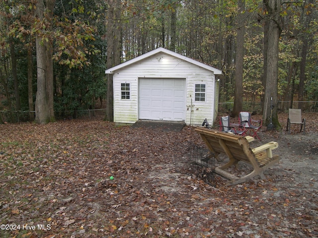 view of garage