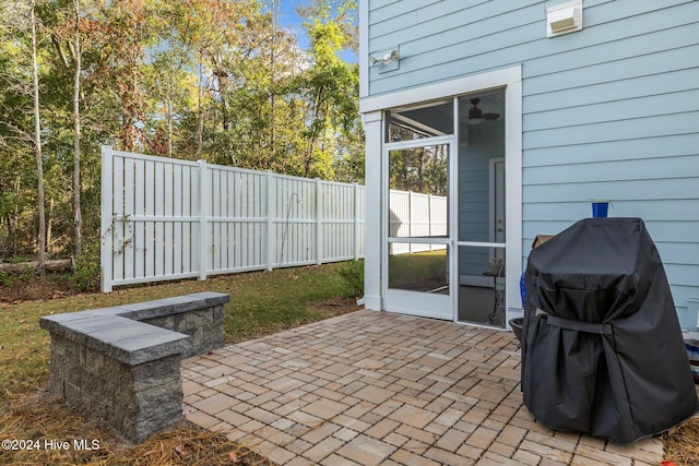 view of patio with grilling area