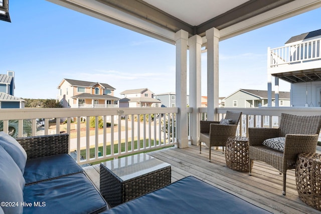 deck featuring a residential view