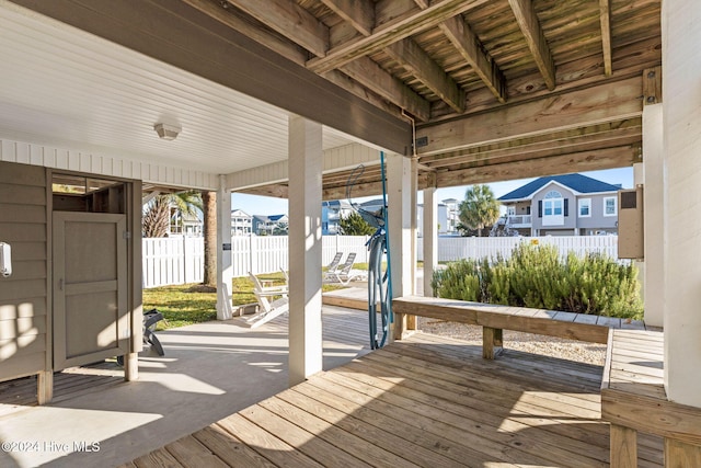 wooden deck featuring fence private yard