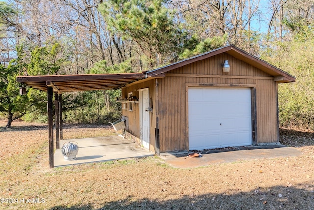 garage with a carport