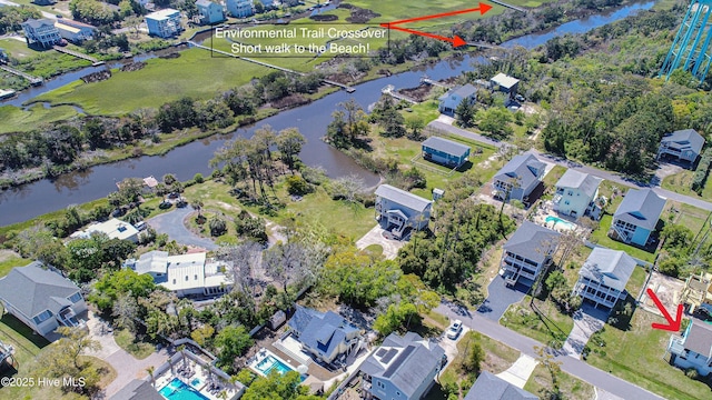 3207 E Oak Island Dr, Oak Island, NC 28465 - aerial overview of property's location with a large body of water and nearby suburban area