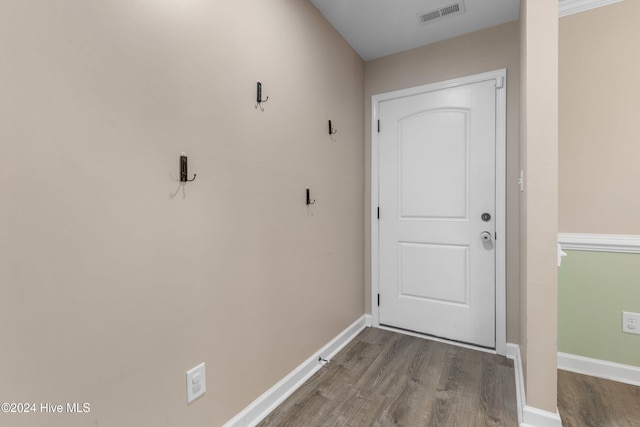 entryway featuring wood-type flooring