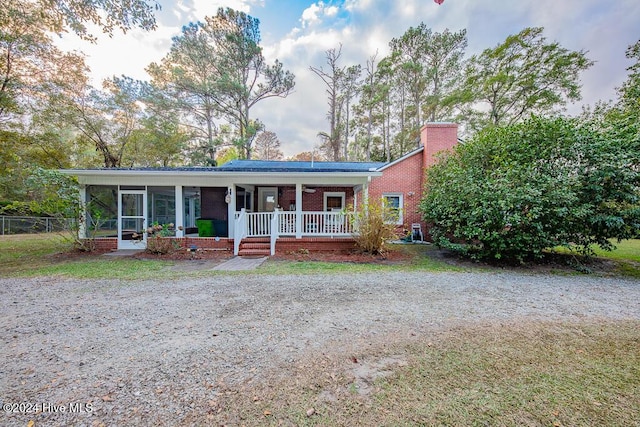 view of front of property with covered porch