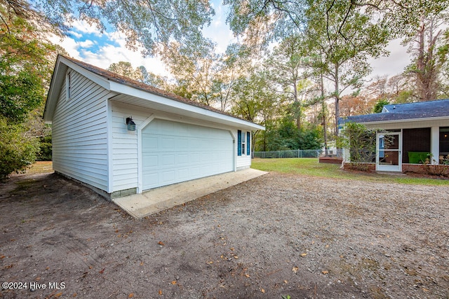 view of garage