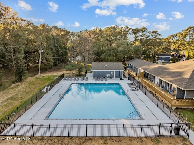 view of pool with a patio area