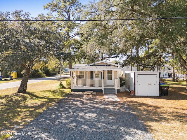 view of front of property with a porch