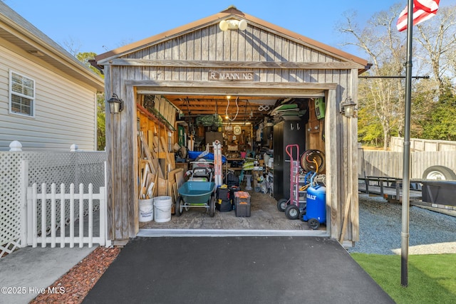 view of outdoor structure featuring a garage