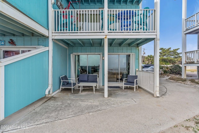 view of patio / terrace featuring a balcony