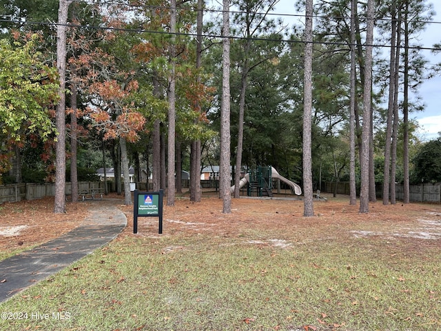 view of yard featuring a playground