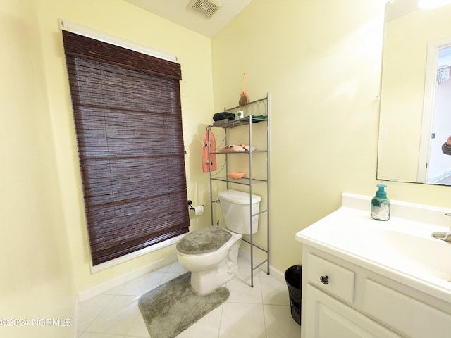 117 Longwood Dr, Stella, NC 28582 - half bathroom with toilet, tile patterned floors, baseboards, and vanity