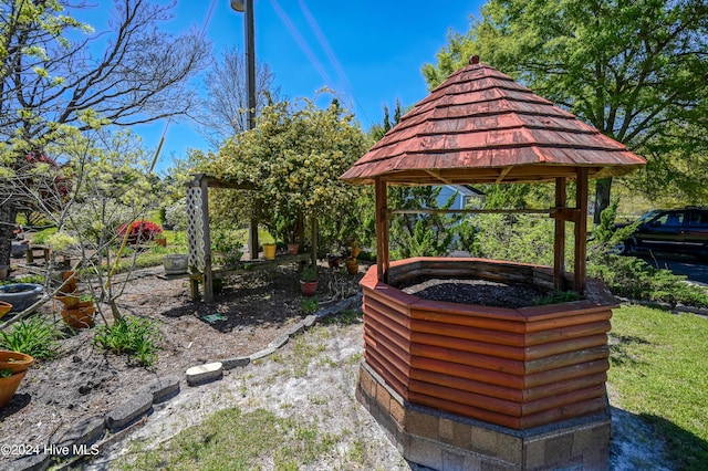 view of patio featuring a gazebo