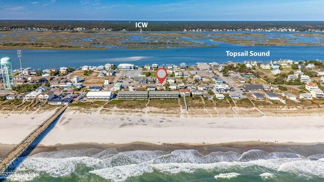 714 Ocean Blvd, Topsail Beach, NC 28445 - aerial view of residential area with waterfront with a beach