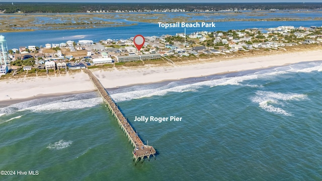 714 Ocean Blvd, Topsail Beach, NC 28445 - bird's eye view of waterfront with a beach