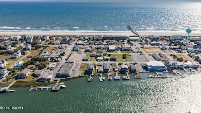 714 Ocean Blvd, Topsail Beach, NC 28445 - aerial view of property and surrounding area with extended coastline