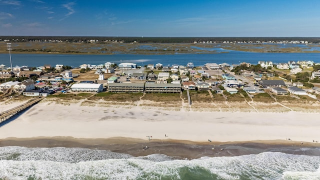 714 Ocean Blvd, Topsail Beach, NC 28445 - aerial perspective of suburban area with a large body of water
