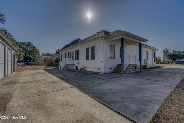 view of garage