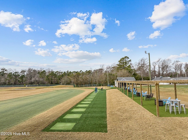 view of community featuring a yard