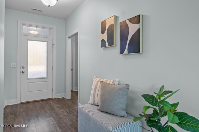 entrance foyer featuring dark wood-type flooring