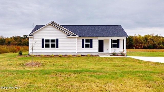 view of front of home with a front yard