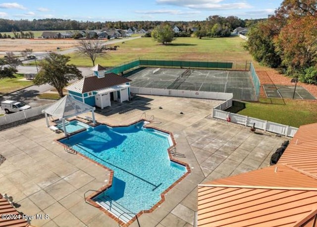 view of pool featuring a patio area