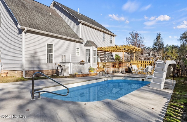 view of pool featuring a pergola