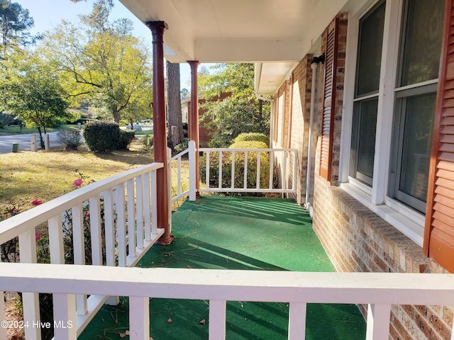 deck with covered porch