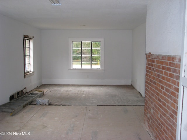 view of spare room