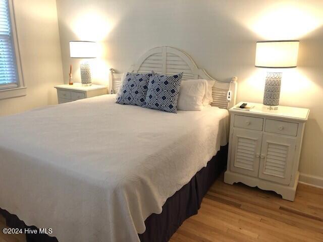 bedroom featuring light hardwood / wood-style flooring