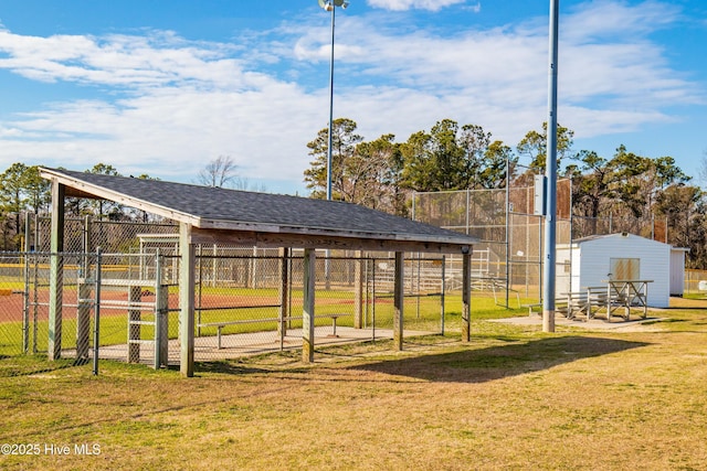 view of property's community with a yard