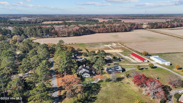 drone / aerial view with a rural view