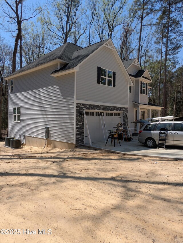 back of property with a wooden deck