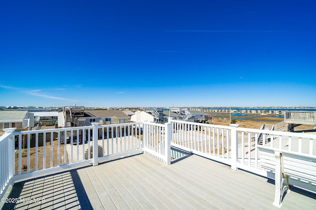 deck with a water view