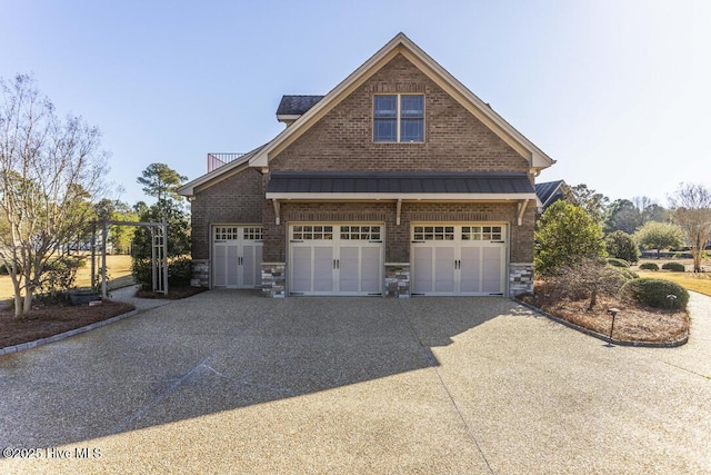 view of side of property featuring a garage