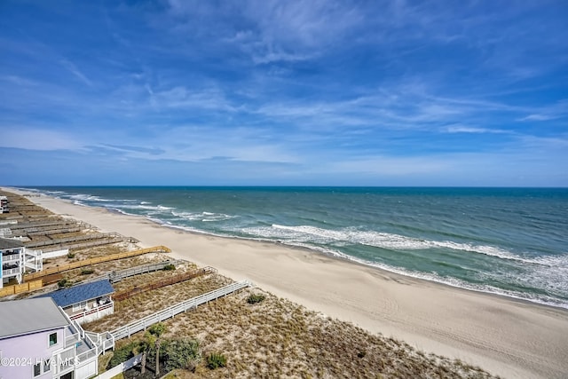 property view of water with a beach view