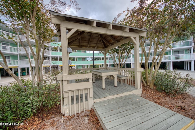 exterior space featuring a gazebo