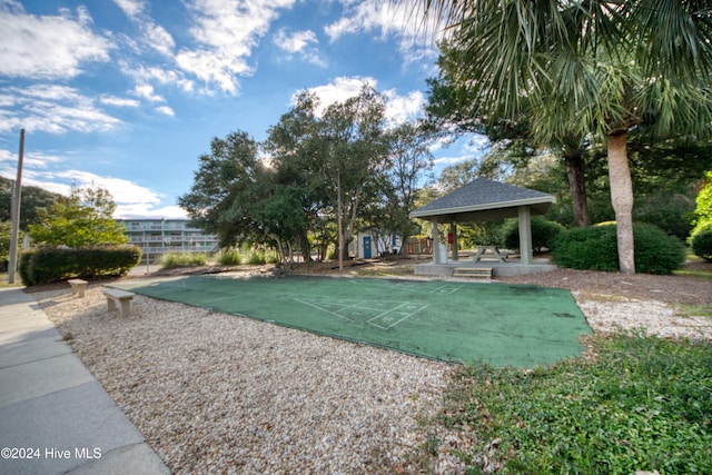 view of community featuring a gazebo