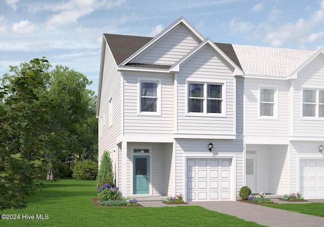 7126 Fisk Dr, Leland, NC 28451 - view of front facade with a front lawn and a garage