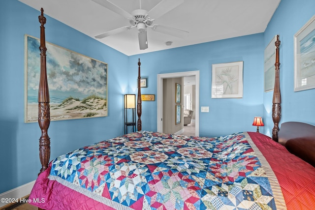 10108 Sea Breeze Dr, Emerald Isle, NC 28594 - bedroom featuring a ceiling fan and baseboards