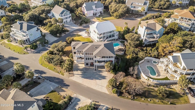 10108 Sea Breeze Dr, Emerald Isle, NC 28594 - aerial perspective of suburban area featuring a pool area
