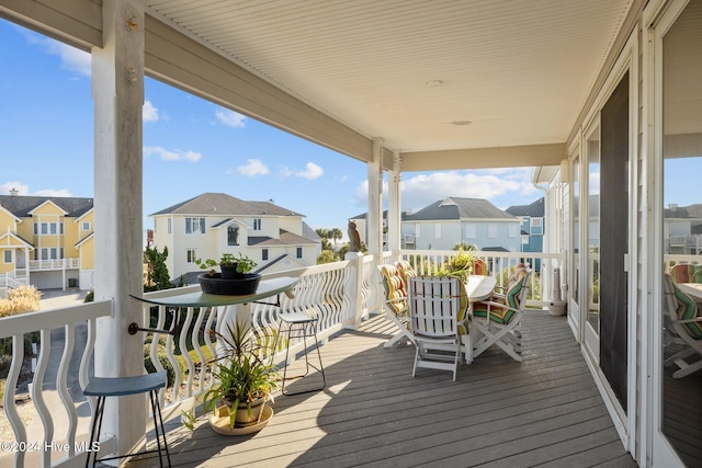 10108 Sea Breeze Dr, Emerald Isle, NC 28594 - wooden terrace with a residential view