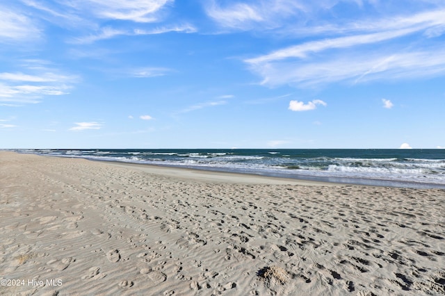 property view of water with a beach view