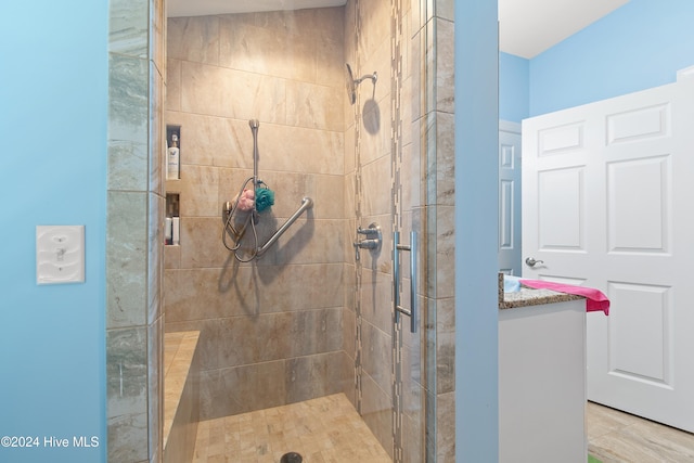 bathroom featuring walk in shower