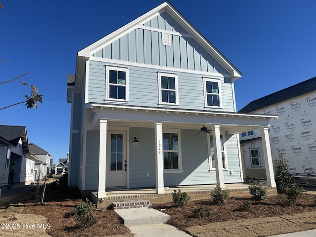 view of front of home with covered porch