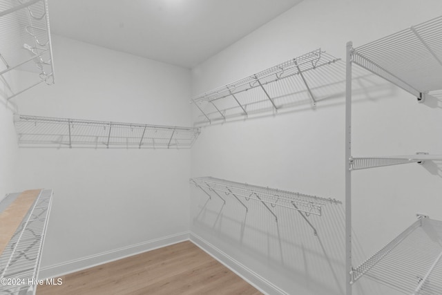 walk in closet featuring hardwood / wood-style floors