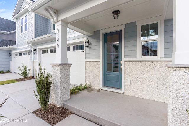 entrance to property with a garage