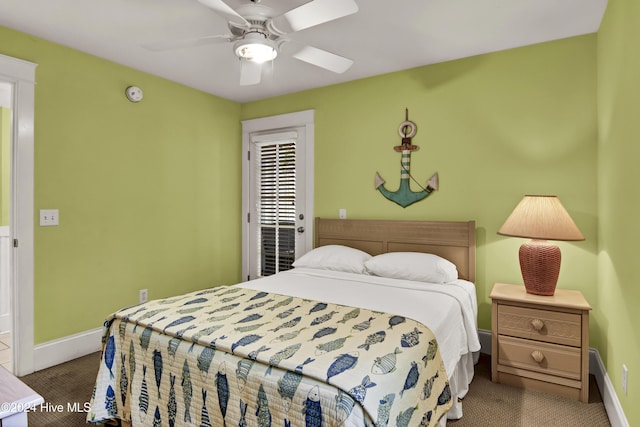 221 Seawatch Way, Kure Beach, NC 28449 - carpeted bedroom featuring baseboards and ceiling fan