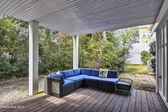 221 Seawatch Way, Kure Beach, NC 28449 - deck featuring outdoor lounge area